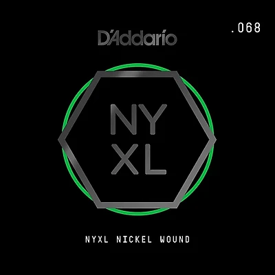 D'Addario NYNW068 NYXL Nickel Wound Electric Guitar Single String, .068