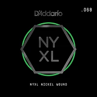 D'Addario NYNW068 NYXL Nickel Wound Electric Guitar Single String, .068
