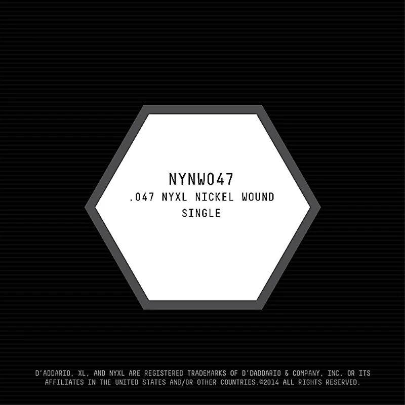 D'Addario NYNW047 NYXL Nickel Wound Electric Guitar Single String, .047