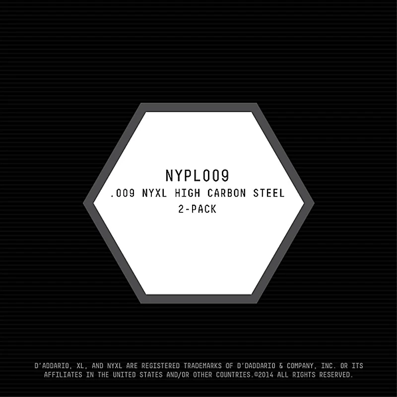 D'Addario NYPL009 Plain Steel Guitar Strings 2-Pack, .009