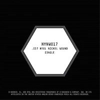 D'Addario NYNW017 NYXL Nickel Wound Electric Guitar Single String, .017
