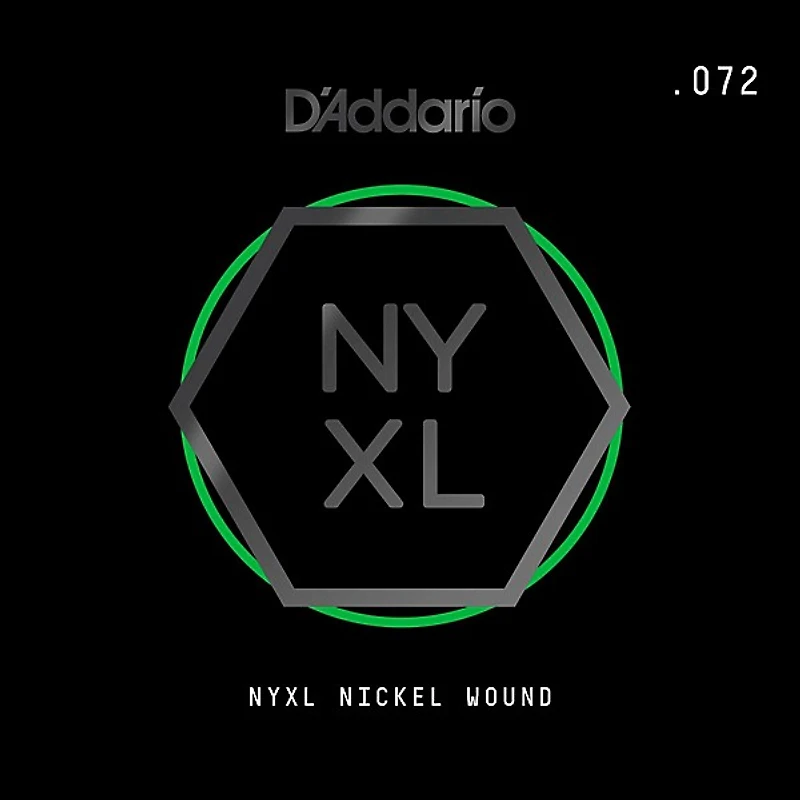 D'Addario NYNW072 NYXL Nickel Wound Electric Guitar Single String, .072