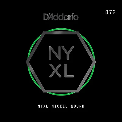 D'Addario NYNW072 NYXL Nickel Wound Electric Guitar Single String, .072