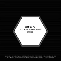 D'Addario NYNW072 NYXL Nickel Wound Electric Guitar Single String, .072