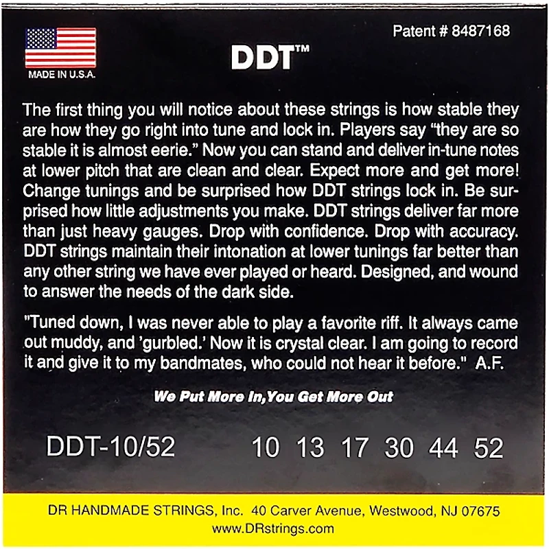 DR Strings Drop Down Tuning Big N' Heavy Electric Guitar Strings (10-52)