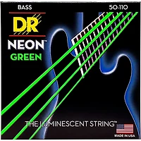 DR Strings Hi-Def NEON Green Coated 4-String Bass Strings Heavy (50-110)