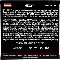 DR Strings Hi-Def NEON Green Coated 4-String Bass Strings Heavy (50-110)