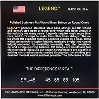 DR Strings LEGEND Flatwound Stainless Steel Bass Strings Short Scale (45-105)