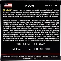 DR Strings Hi-Def NEON Red Coated Lite Bass Strings (40-100)