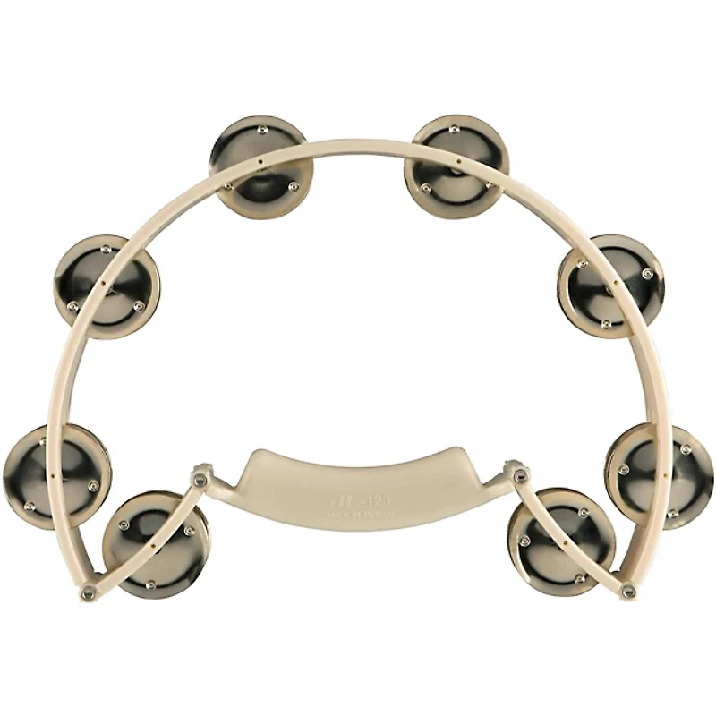 Sound Percussion Labs Baja Percussion Shape Shifter Tambourine With Double-Row Steel Jingles White