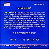 DR Strings Pure Blues Medium 4-String Bass Strings (45-105)