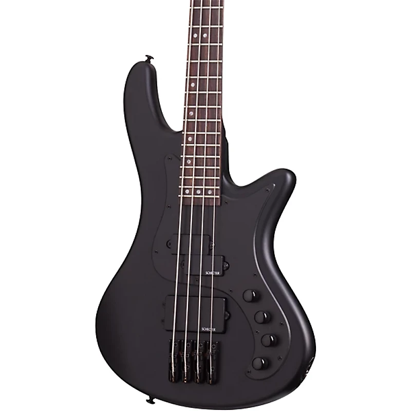Schecter Guitar Research Stiletto Stealth-4 Electric Bass Guitar - Satin Black