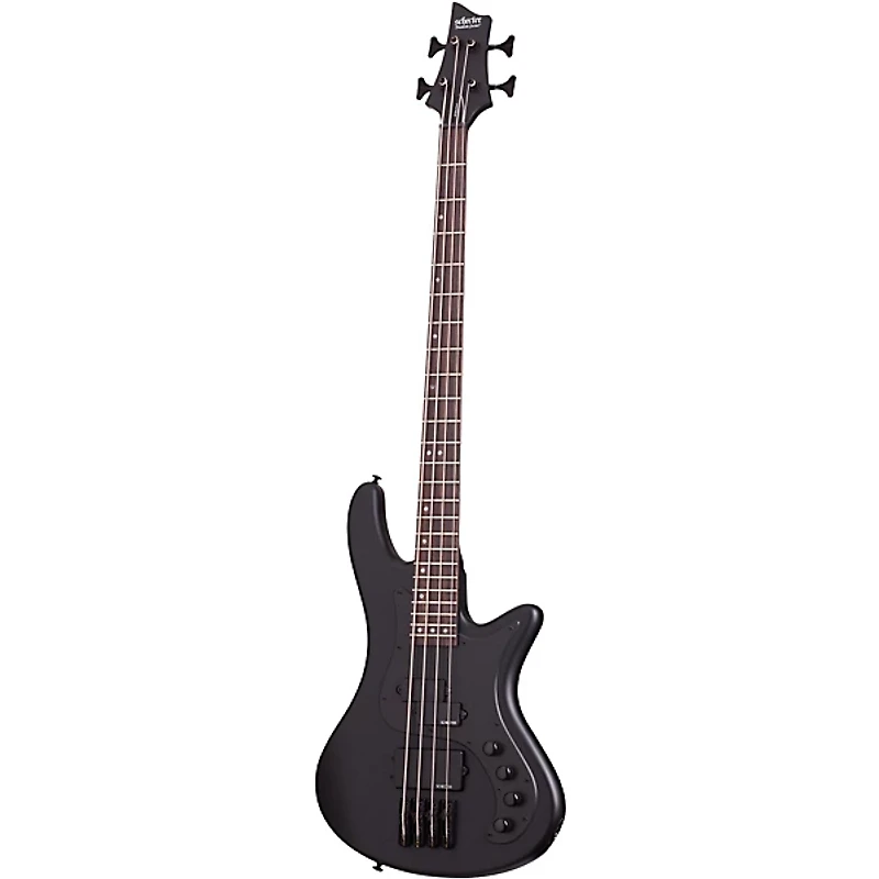 Schecter Guitar Research Stiletto Stealth-4 Electric Bass Guitar - Satin Black