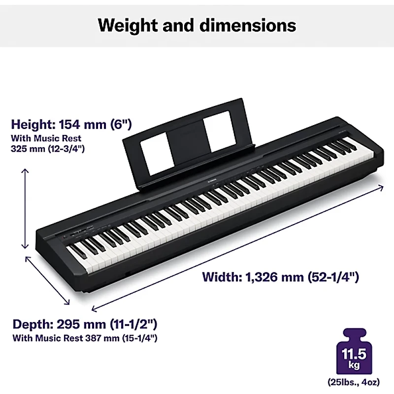 Yamaha P-45 88-Key Weighted-Action Digital Piano - Black