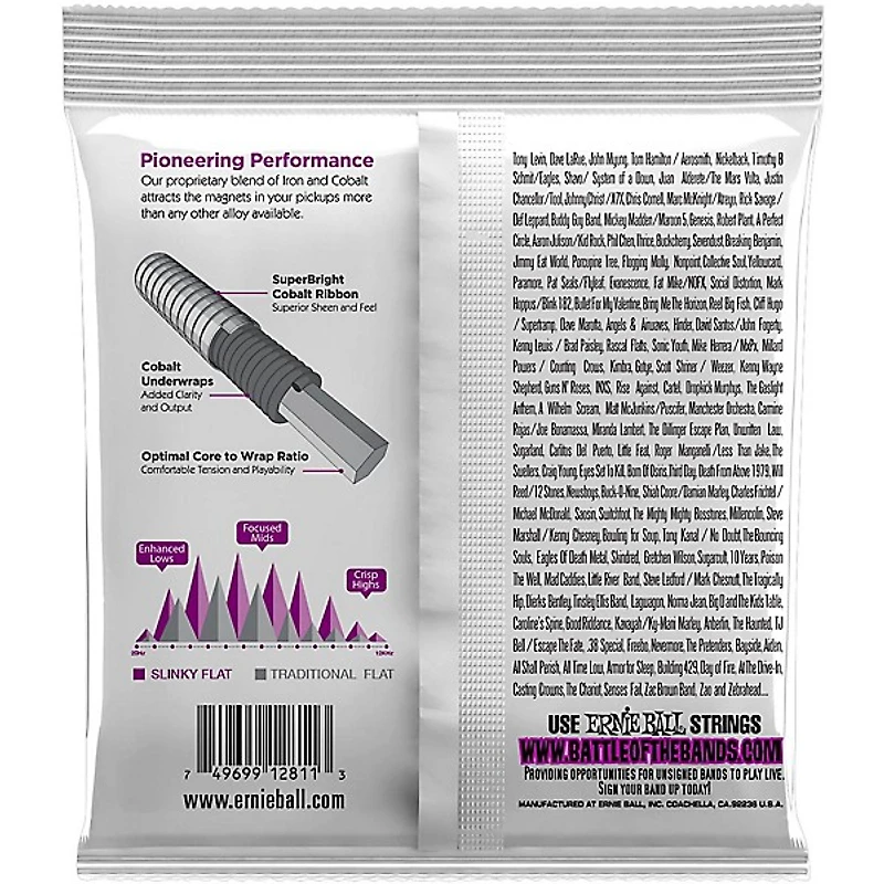 Ernie Ball P02811 Power Slinky Flatwound Bass Strings