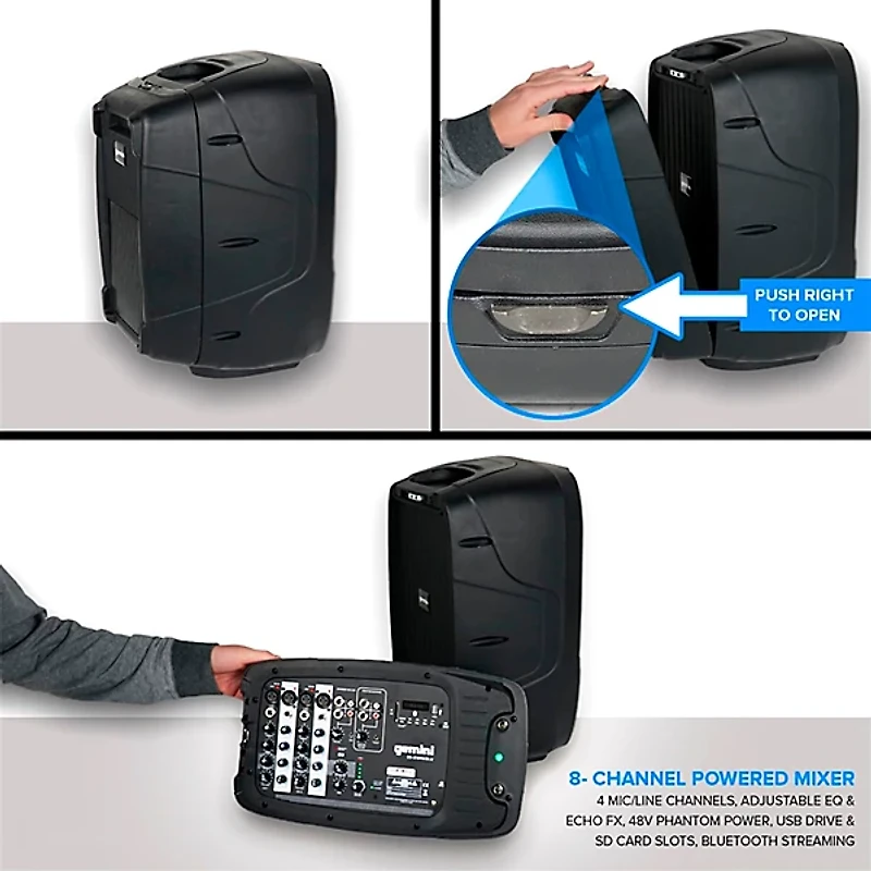 Gemini ES-210MXBLU Portable PA System