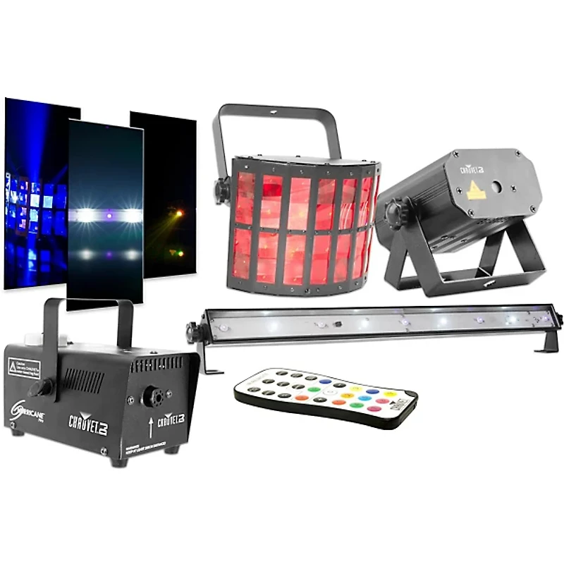 CHAUVET DJ JAM Pack Gold Projection Lighting Effect with Fog Machine and UV Wash/Strobe