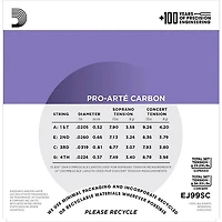 D'Addario EJ99SC Pro-Arte Carbon Soprano/Concert Ukulele Strings