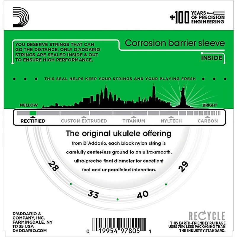 D'Addario EJ53S Pro-Arte Rectified Hawaiian/Concert Ukulele Strings