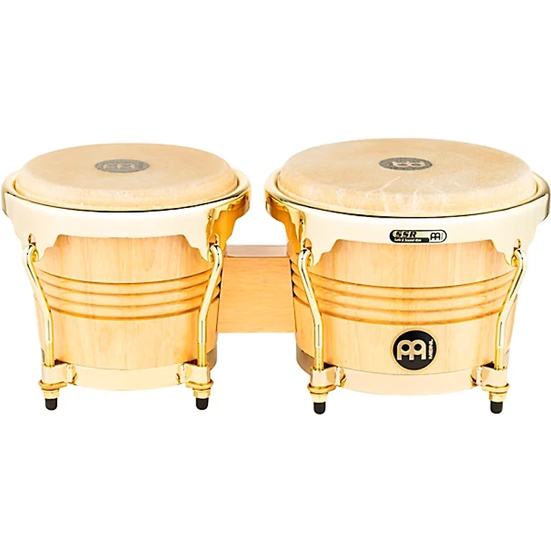 MEINL Rubber Wood Bongos with Gold Tone Hardware Natural
