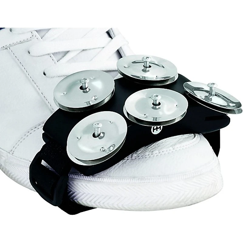MEINL Cajon Foot Tambourine with Steel Jingles Black