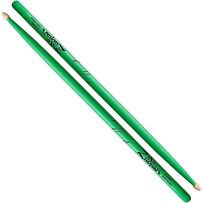 Zildjian Acorn Tip Neon Green Drum Sticks 5A Wood Tip