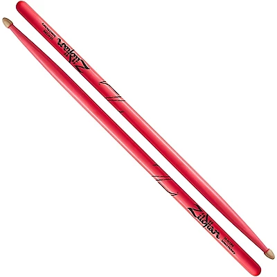 Zildjian Acorn Tip Neon Pink Drum Sticks - 5A Wood Tip