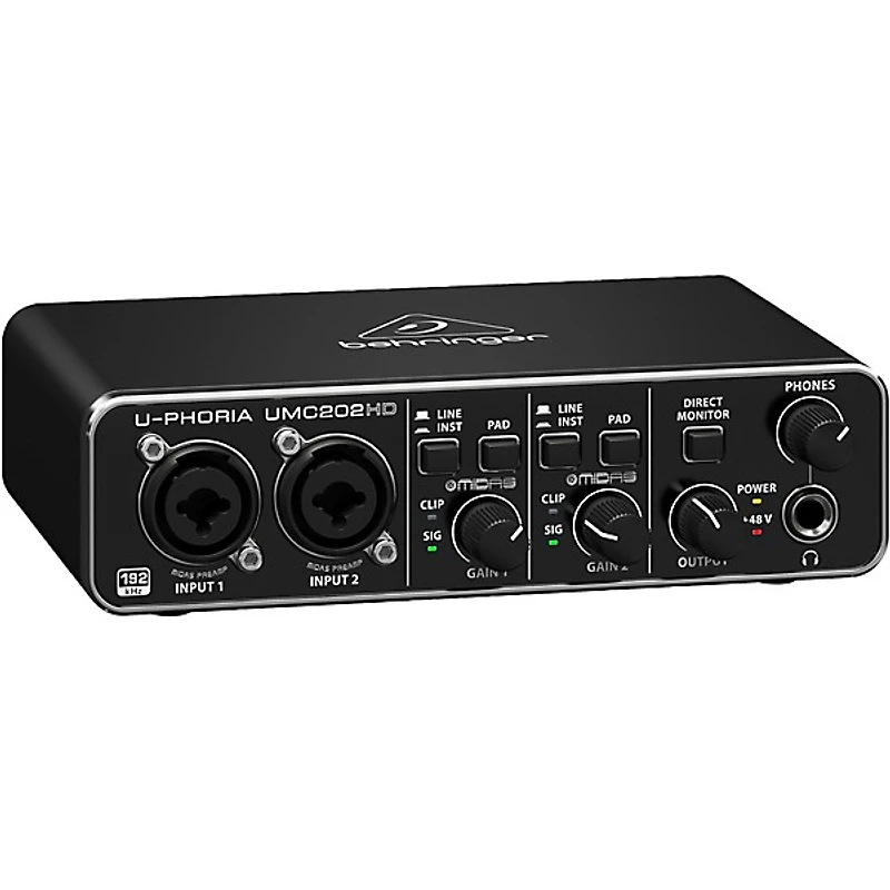 Behringer U-PHORIA UMC202HD Audiophile 2x2, 24-Bit/192kHz USB Audio Interface