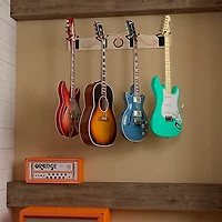 A&S Crafted Products Pro-File Wall Mounted Guitar Hanger for 4 Guitars