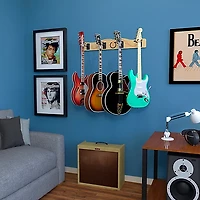A&S Crafted Products Pro-File Wall Mounted Guitar Hanger for 4 Guitars