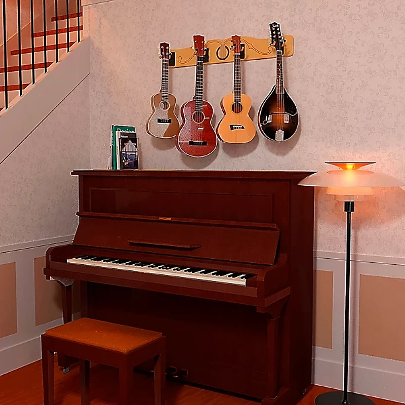 A&S Crafted Products Pro-File Wall Mounted Ukulele & Mandolin Hanger