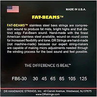 DR Strings Fat-Beams Stainless Steel Medium 6-String Bass Strings (30-125)