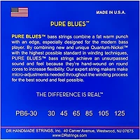DR Strings Pure Blues Medium 6-String Bass Strings (30-125)