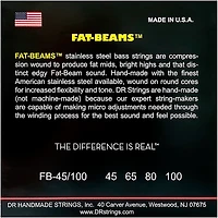 DR Strings Fat-Beams Stainless Steel Medium-Lite 4-String Bass Strings (45-100)