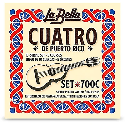 La Bella 700C Puerto Rican Cuatro Strings