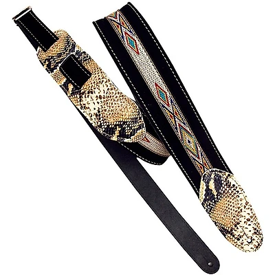 LM Products Snake Embossed and Suede Guitar Strap
