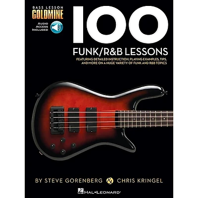 Hal Leonard 100 Funk/R&B Lessons - Bass Lesson Goldmine Series Book/Online Audio