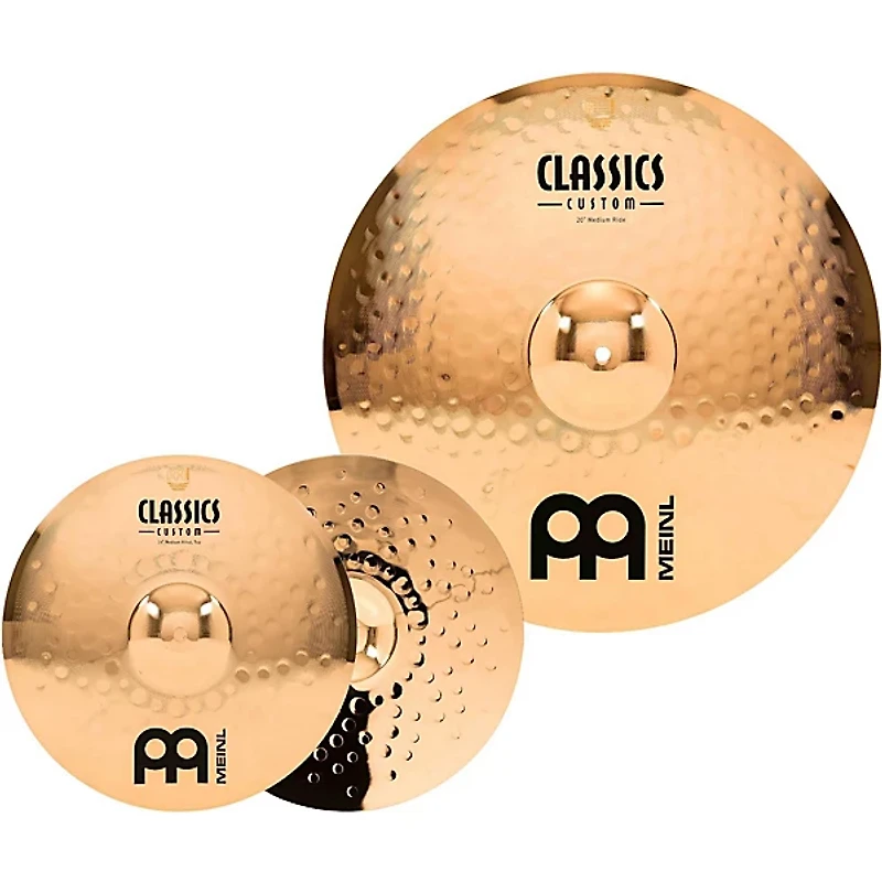 MEINL Classics Custom Triple Bonus Pack Cymbal Box Set With Free 8" Bell, 10" Splash, 12" Trash Splash