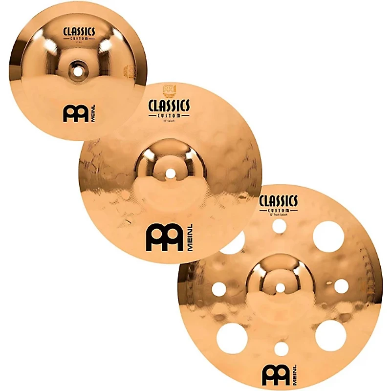 MEINL Classics Custom Triple Bonus Pack Cymbal Box Set With Free 8" Bell, 10" Splash, 12" Trash Splash
