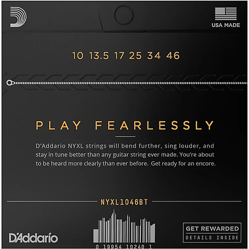 D'Addario NYXL1046BT Balanced Tension Nickel Wound Electric Guitar Strings 10-46