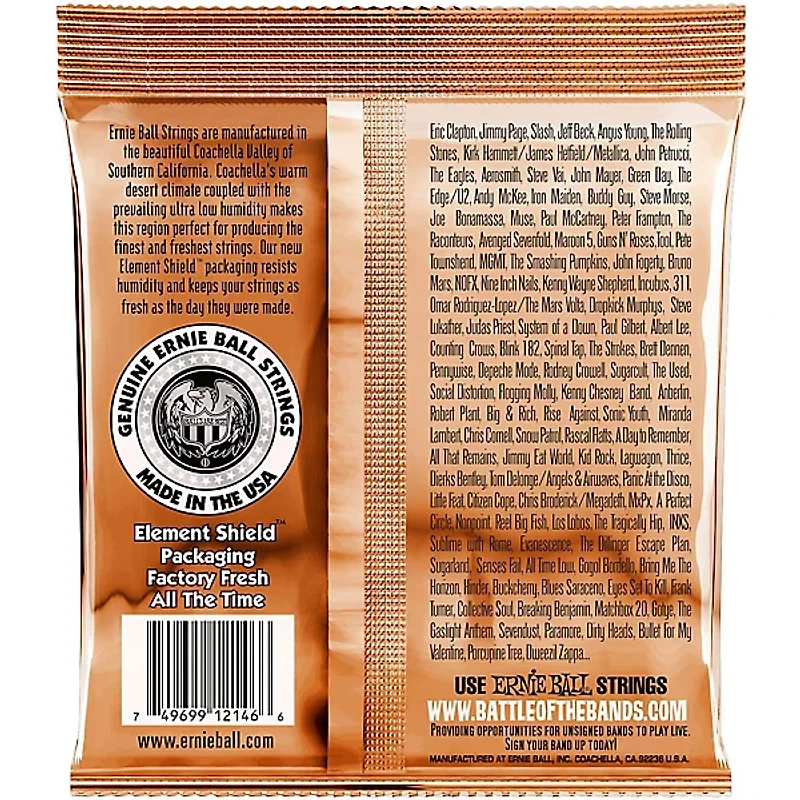 Ernie Ball 2146 Earthwood Phosphor Bronze Medium-Light Acoustic Guitar Strings