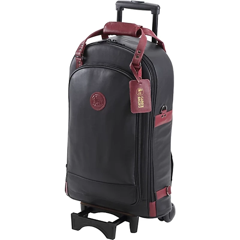 Gard Triple Trumpet Wheelie Black Leather with Burgundy Leather Trim