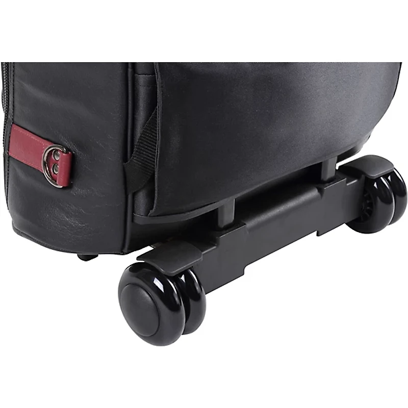 Gard Triple Trumpet Wheelie Black Leather with Burgundy Leather Trim