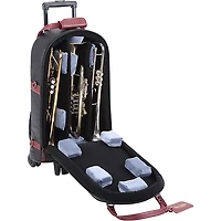 Gard Triple Trumpet Wheelie Black Leather with Burgundy Leather Trim