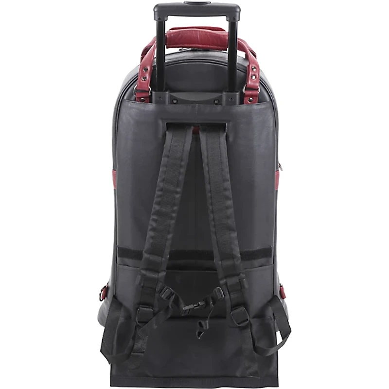 Gard Triple Trumpet Wheelie Black Leather with Burgundy Leather Trim