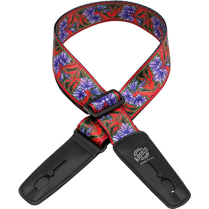 Lock-It Straps Bob Masse Rock Art Leather End Guitar Strap