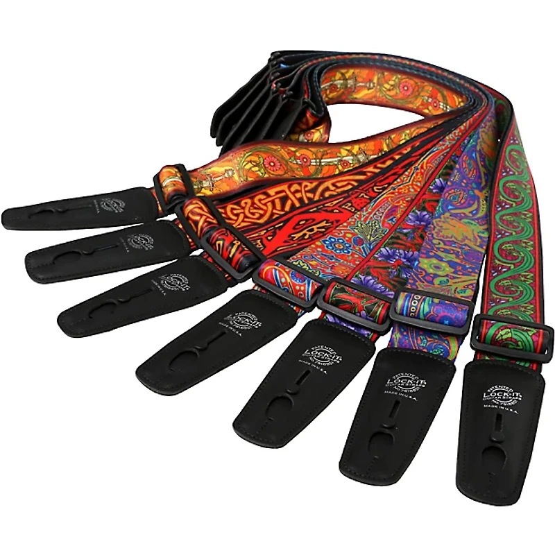 Lock-It Straps Bob Masse Rock Art Leather End Guitar Strap