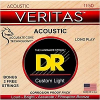 DR Strings Veritas - Perfect Pitch with Dragon Core Technology Custom Light Acoustic Strings (11-50)