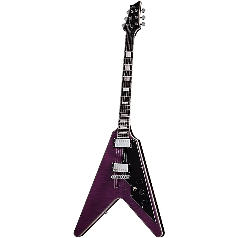 Schecter Guitar Research V-1 Custom Electric Guitar Transparent Purple