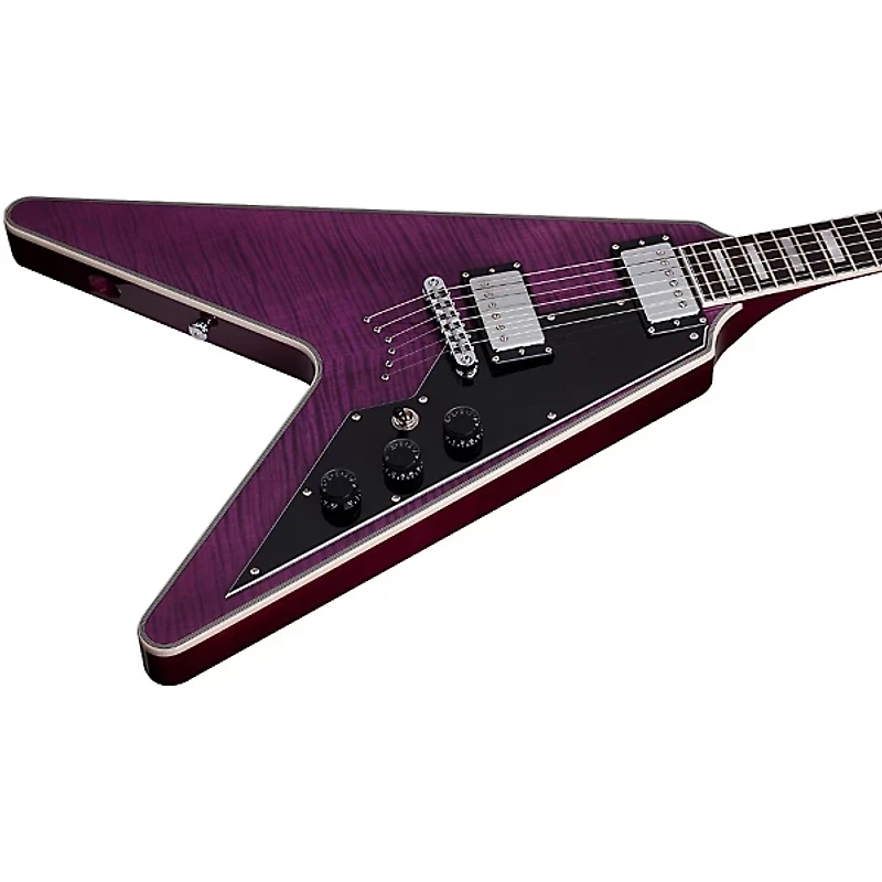 Schecter Guitar Research V-1 Custom Electric Guitar Transparent Purple